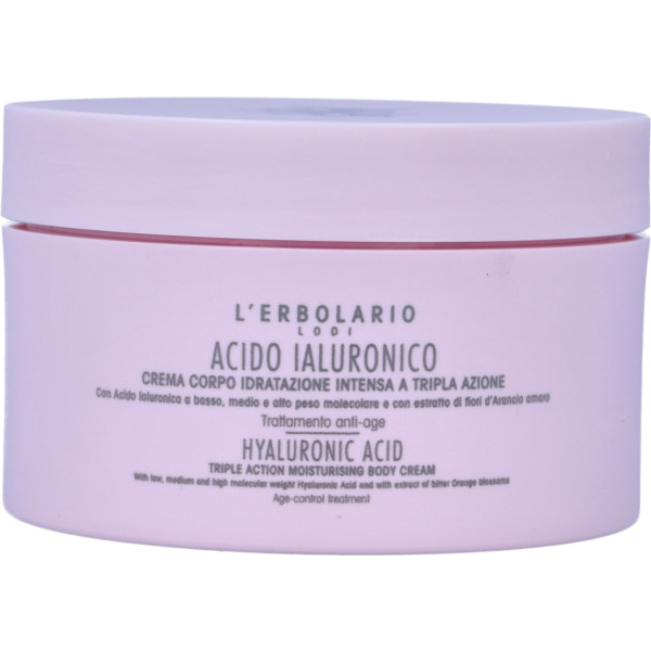 L'erbolario hyaluronzuur crème voor het lichaam van intense hydratatie 200 Ml