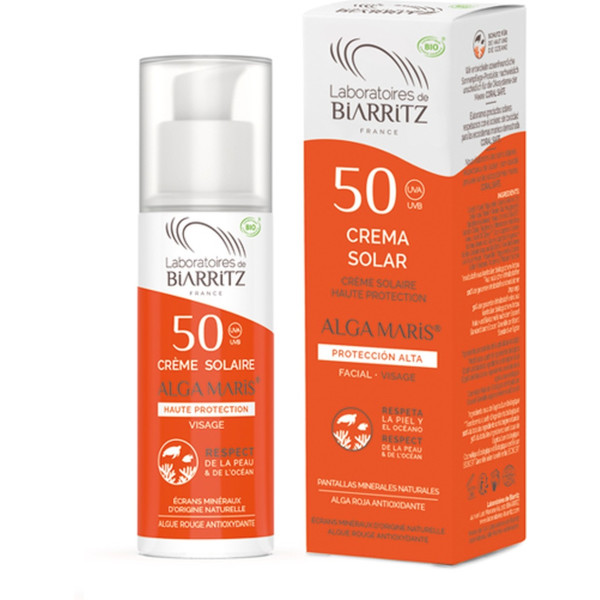 Laboratoires De Biarritz Facial Solar Cream Spf50 Bio Alga Maris Cream 50 Ml