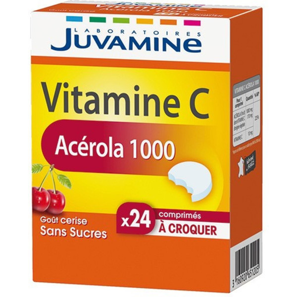Laboratoires Juvamine Vitamina C Acérola 1000 24 Tabletas Masticables