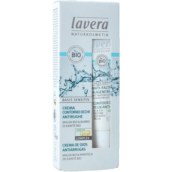 Lavera Basis Sensitiv Anti-aging Oogcontour Q10 Karité Malva Bio 15 Ml