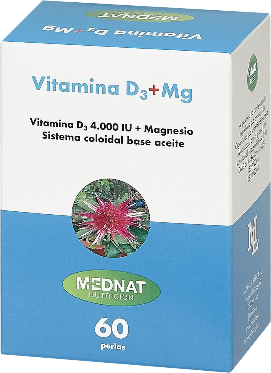 Mednat Vitamina D3+mg 60 Perlas-image
