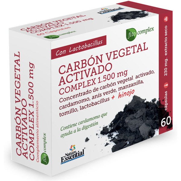 Nature Essential Complexo de carvão vegetal ativado 1500 mg Ext Dry 6