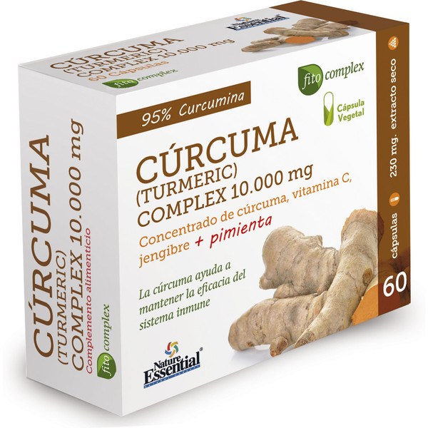 Nature Essential Curcuma 10.000 mg Ingwer + Pfeffer + C 60 Vcap