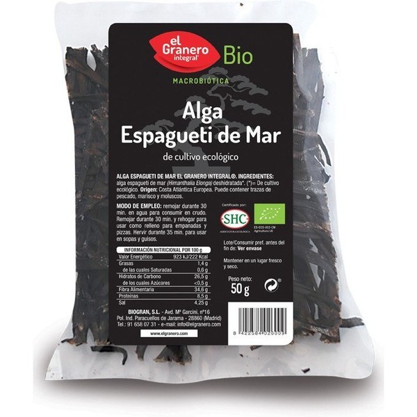 El Granero Integral Alga Espagueti De Mar Bio 50 Gr