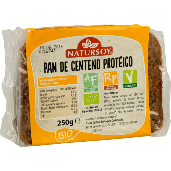 Natursoy Pan De Centeno Protéico 250 G