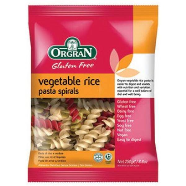 Orgran Spirales Pâtes Riz Aux Légumes 250gr