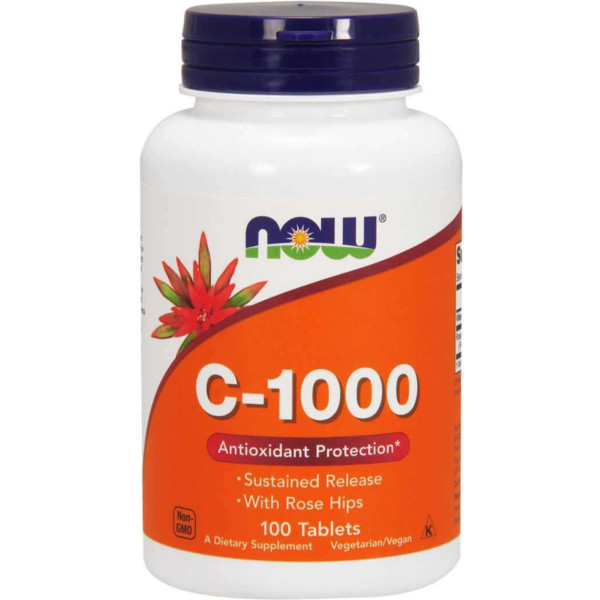 Now Vitamin C With Rose Hips 100 Tablets