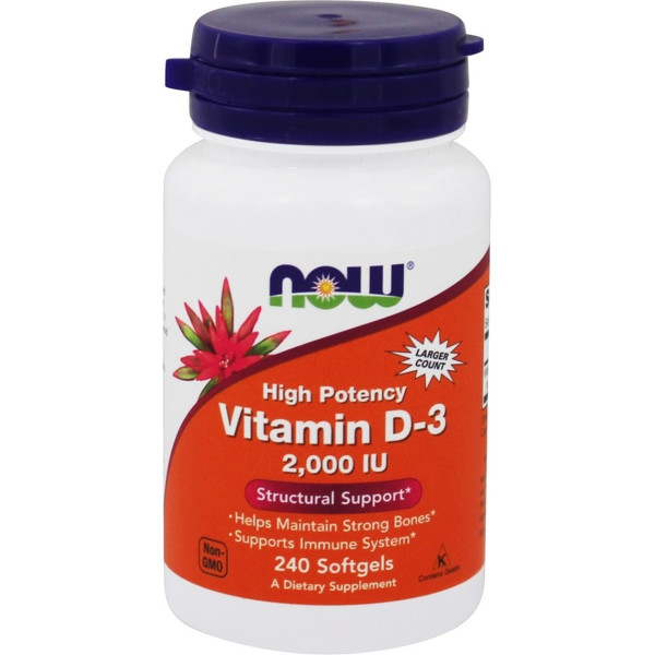 Now Vitamina D-3 Alta Potencia 240 Caps Vegetales