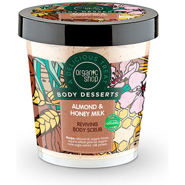 Organic Shop Stimulating Body Scrub Almond And Milk With Honey 450 Ml