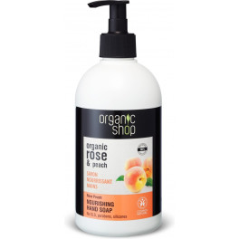 Organic Shop Jabón De Manos Líquido Orgánico Nutritivo Melocotón Y Rosa 500 Ml