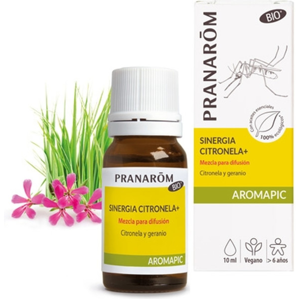Pranarom Synergy Citronella+ Bio 10 Ml (eucalyptus - Citroen - Lavendel - Gember)