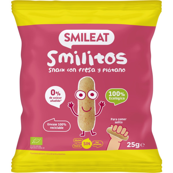 Smileat Aardbei En Banaan Snack 125 G (Aardbei - Banaan)