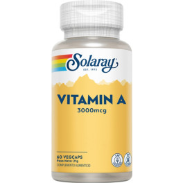 Solaray Vitamina A 3000 Mcg 60 Caps Vegetales De 300?g