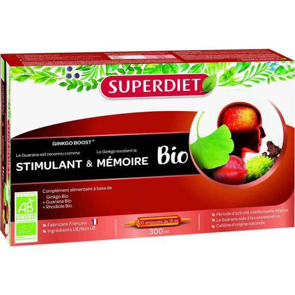 Superdiet Refuerzo De Ginkgo Orgánico 20 Ampollas