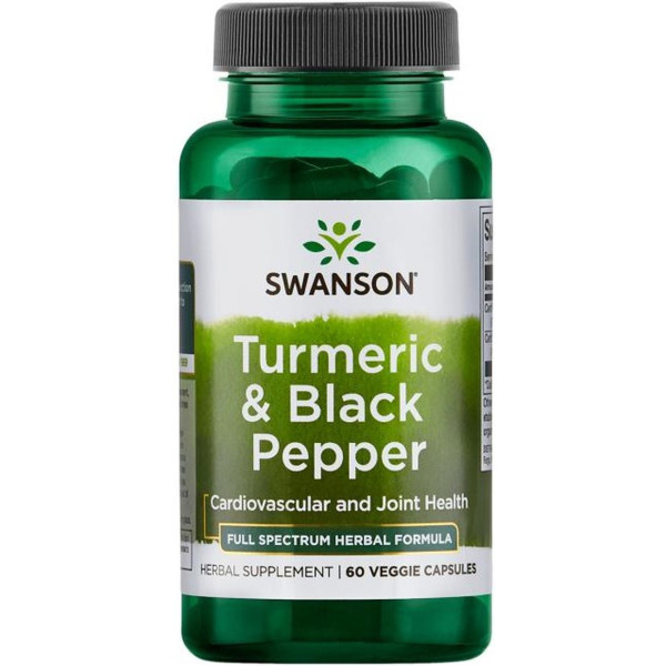 Swanson Cúrcuma Y Pimienta Negra 60 Caps Vegetales