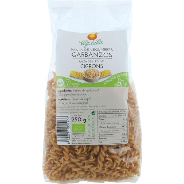 Vegetalia Espirales De Garbanzos Sin Gluten Bio 250 G