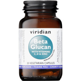 Viridian Beta Glucano 250mg (plus Vitamina C. D3 & Zinc) 30 Caps Vegetales