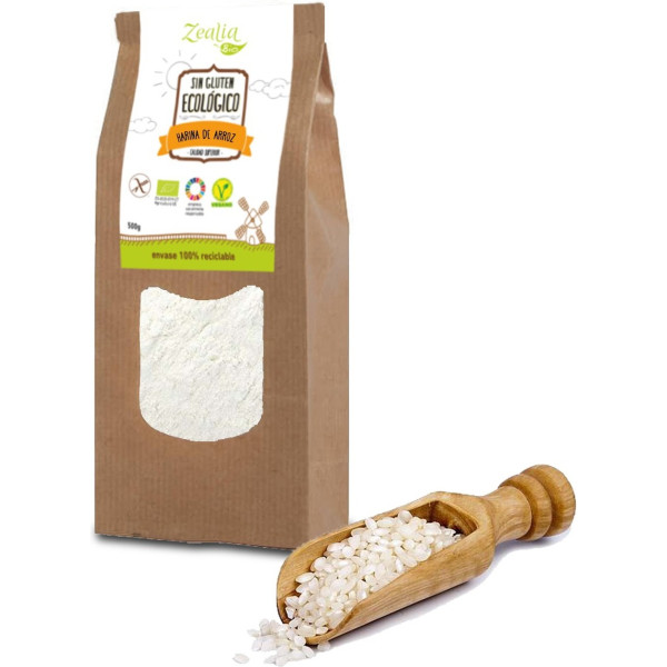 Zealia Harina De Arroz Sin Gluten Bio 500 G