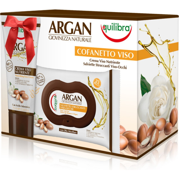 Equilibra Pack Con Crema Facial Y Toallitas Desmaquillantes Argán 2 Unidades