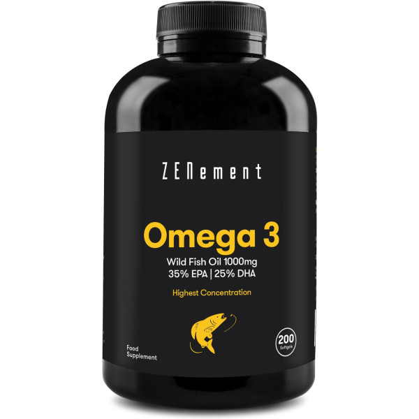 Zenement Omega-3 Máxima Concentración. Aceite De Pescado Salvaje 2000 Mg (2 Perlas)  700 Mg Epa. 500 Mg Dha  + Vitamin E