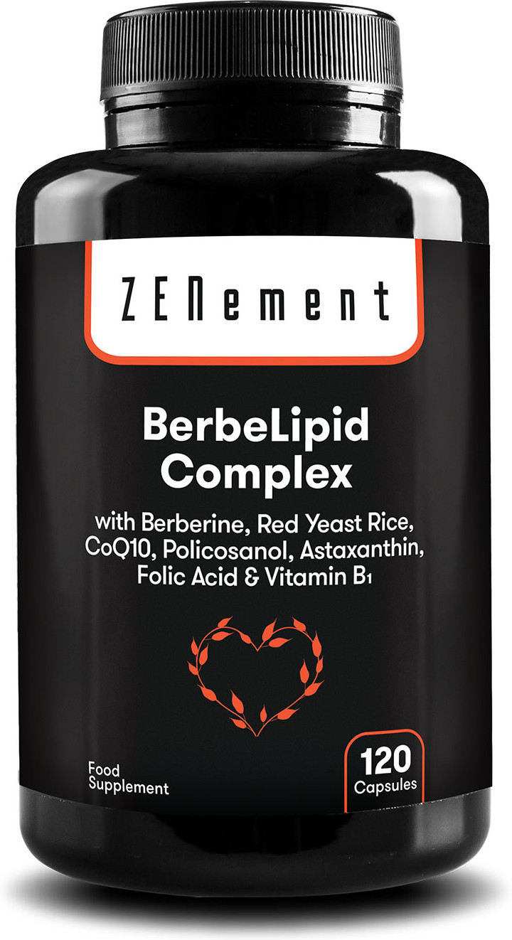Zenement Berbelipid Complex. Con Berberina. Levadura De Arroz Rojo. Policosanol. Q10. Astaxantina. Ã¡Cido FÃ³Lico Y Vitamina B1-image