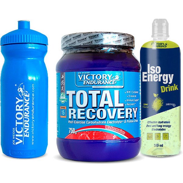 GIFT Pack Victory Endurance Total Recovery 750 gr + Iso Energy Drink 500 Ml + Garrafa de Água 600 Ml