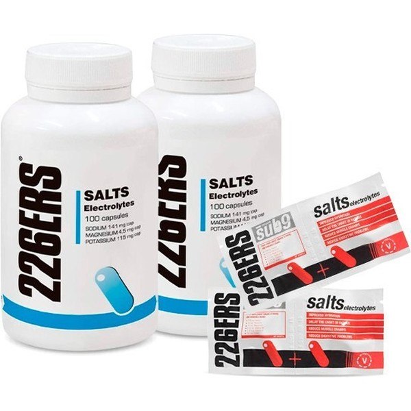 Pack 226ERS Mineral Sales - Zouten Elektrolyten 2 flessen x 100 doppen + 2 Sub9 duplo packs
