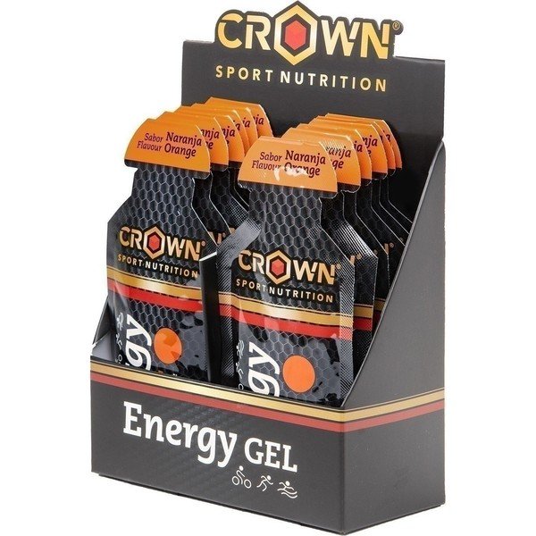Crown Sport Nutrition Energy Gel 12x40gr - Technical Energy Gels Pack with Extra Sodium and Amino Acids