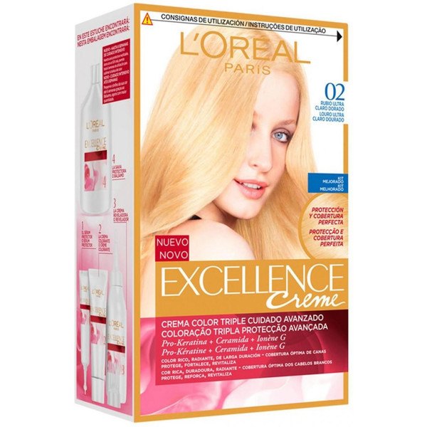 L\'oreal Excellence Creme Dye 02 Ultra Light Loiro Dourado Unissex