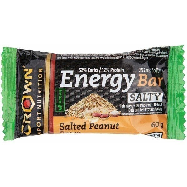 Crown Sport Nutrition Energy Vegan Reep, 1 x 60g - Bare Oats Energy Reep met extra erwtenisolaatproteïne