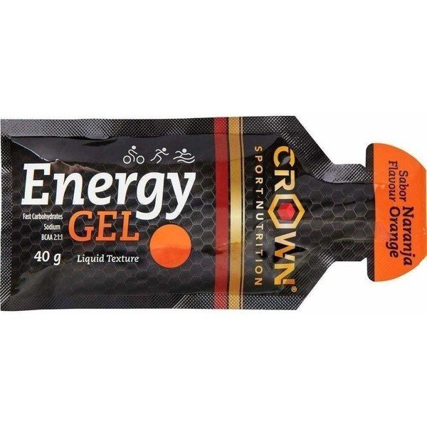 Crown Sport Nutrition Energy Gel 1 x 40g - Gel Energético Técnico Com Extra Sódio, Aminoácidos E Textura Líquida. Sem alérgenos