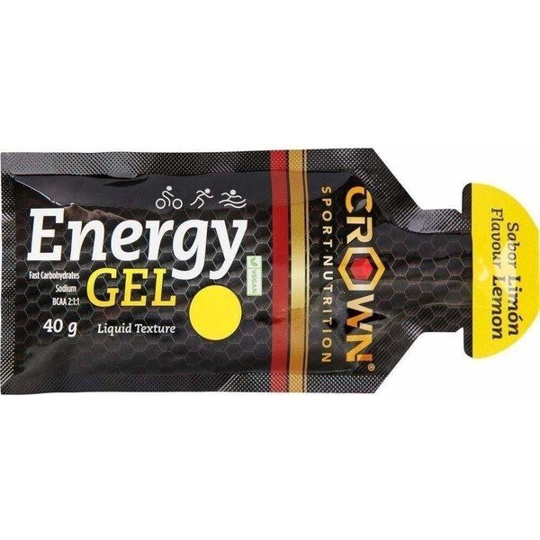Crown Sport Nutrition Energy Gel 1 x 40g - Gel energetico tecnico con sodio extra, aminoacidi e consistenza liquida. Nessun allergene
