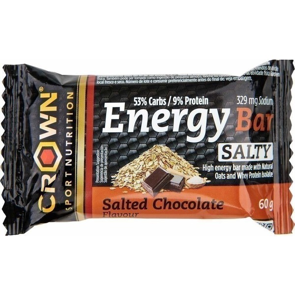 Crown Sport Nutrition Energy Bar, 1 x 60 g - Barrita Energética De Avena Sin Cobertura Y Un Extra De Proteína Aislada De Whey