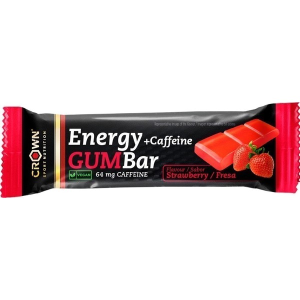 Crown Sport Nutrition Energy Gum Bar 1 x 30 Gr. Barre gommeuse technique avec différents glucides, sodium supplémentaire et acides aminés. végétalien