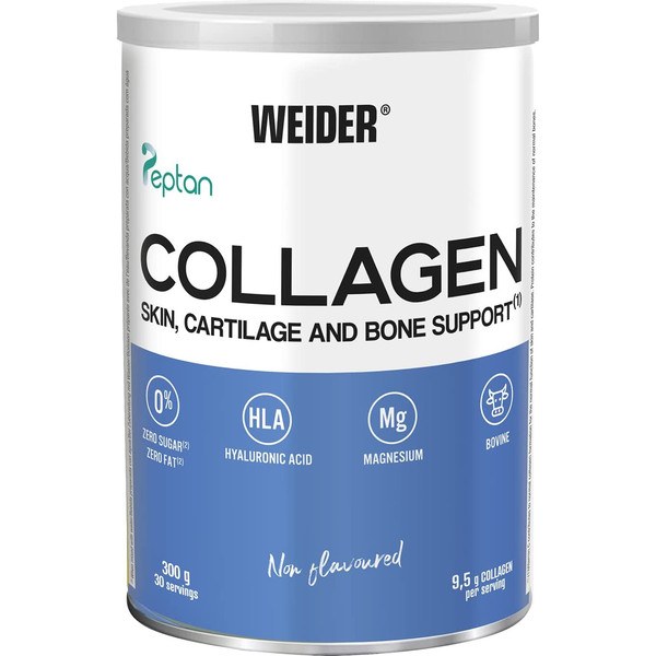Weider Collagen - Collagène avec Acide Hyaluronique, Magnésium et Vitamine C - 300 Gr / 0 Gras et 0 Sucre