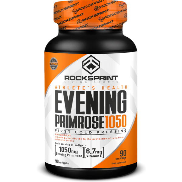 Rocksprint Evening Primrose 1050 90 Perlas Aceite De Onagra - Equilibrio Hormonal. Menstruación Y Menopausia