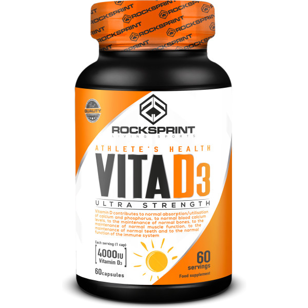Rocksprint Vita D3 60 Caps Vitamina D3 4000ui - Mantenimiento De Huesos Y Músculos