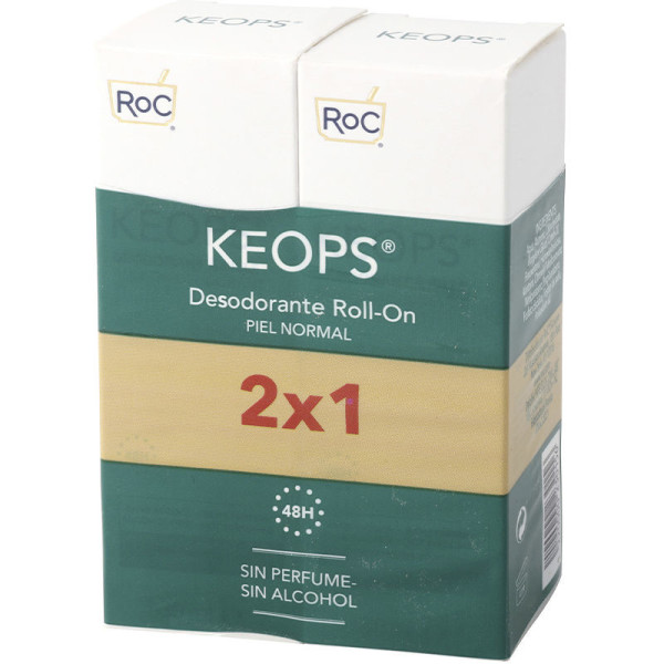 Roc Keops Roll-on Deodorant Normale Huid Lot 2 Stuks Unisex