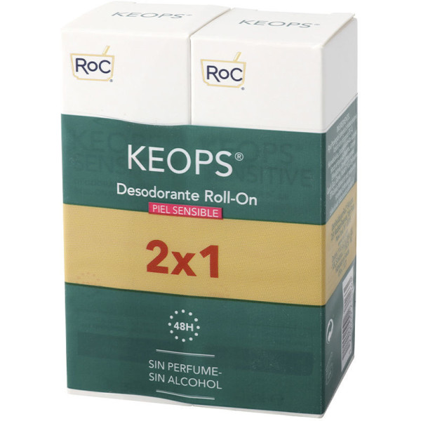 Roc Keops Roll-on Deodorant Gevoelige Huid Lot 2 Stuks Unisex