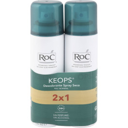Roc Keops Desodorante Spray Seco Lote 2 Piezas Unisex