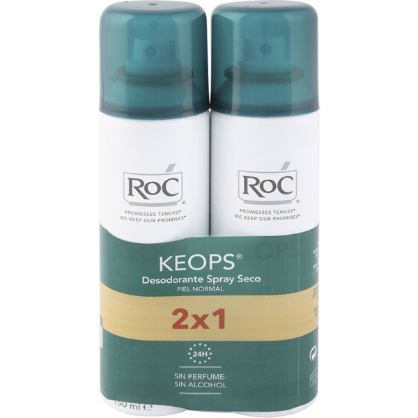 Roc Keops Déodorant Spray Sec Lot 2 Pièces Unisexe