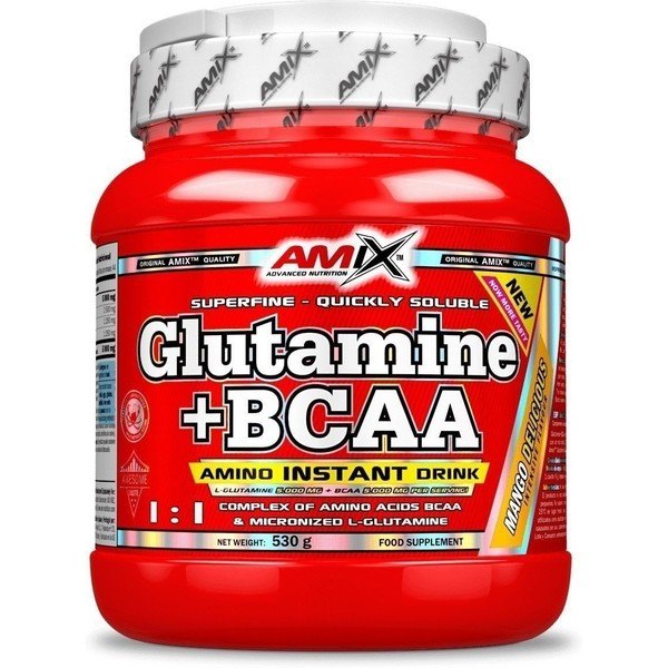 Amix Glutamine + BCAA 530 gr - Vertraagt vermoeidheid en versnelt herstel na intensieve training