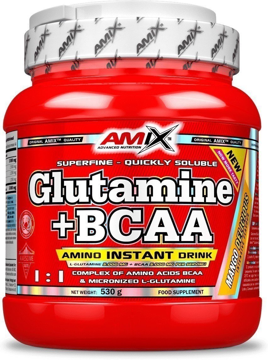 Amix Glutamina + Bcaa 530 Gr - Retarda A Fadiga E Acelera A RecuperaÃ§Ã£O De Treinos Intensos Gosto Rabo-image