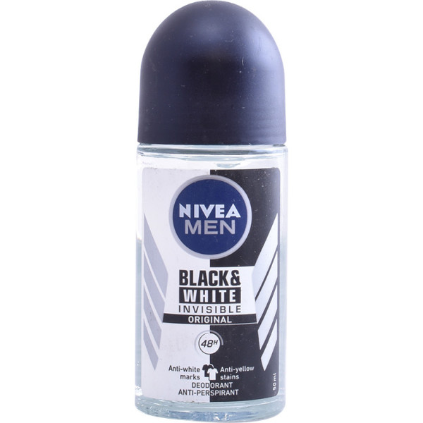 Nivea Men Black & White Deodorante Roll-on Invisibile 50 Ml Uomo
