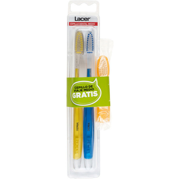 Escova de dentes Lacer Medium Technic 2 unidades unissex