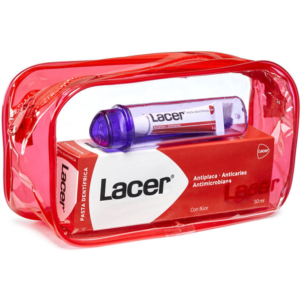 Lacer Reise-Kulturbeutel mit Mundwasser, Zahnpasta und Bürste, 3-teilig, Unisex