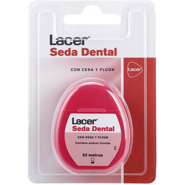 Fio dental Lacer com cera fluoretada e triclosan 50 M unissex