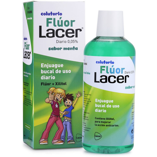 Lacer Mondwater Met Fluoride En Muntsmaak 500 Ml Unisex