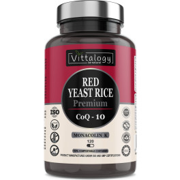 Vittalogy Red Yeast Rice Premium. Levadura De Arroz Rojo Con Coenzima Q10. Reduce El Colesterol. Alto Contenido En Monakolina K