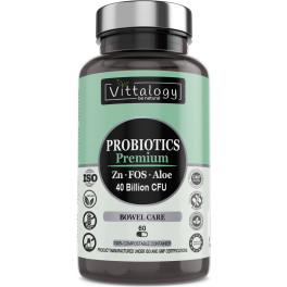 Vittalogy Probiotics Premium. Probiótico 40 Mil Millones Ufc Con 14 Cepas De Ufc. Incluido Lactobacillus Gasseri. Con Enzimas D